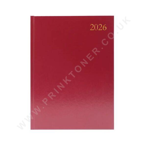 Desk Diary Burgundy A4 DPP Desk Diary Day Per Page A4 Burgundy